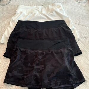 3 Lululemon Tennis Skirts, all size 4